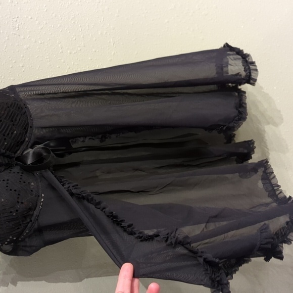 Victoria's Secret Sexy Little Things Baby Doll Mini Dress 36C Black Thong Y2K - Picture 8 of 16